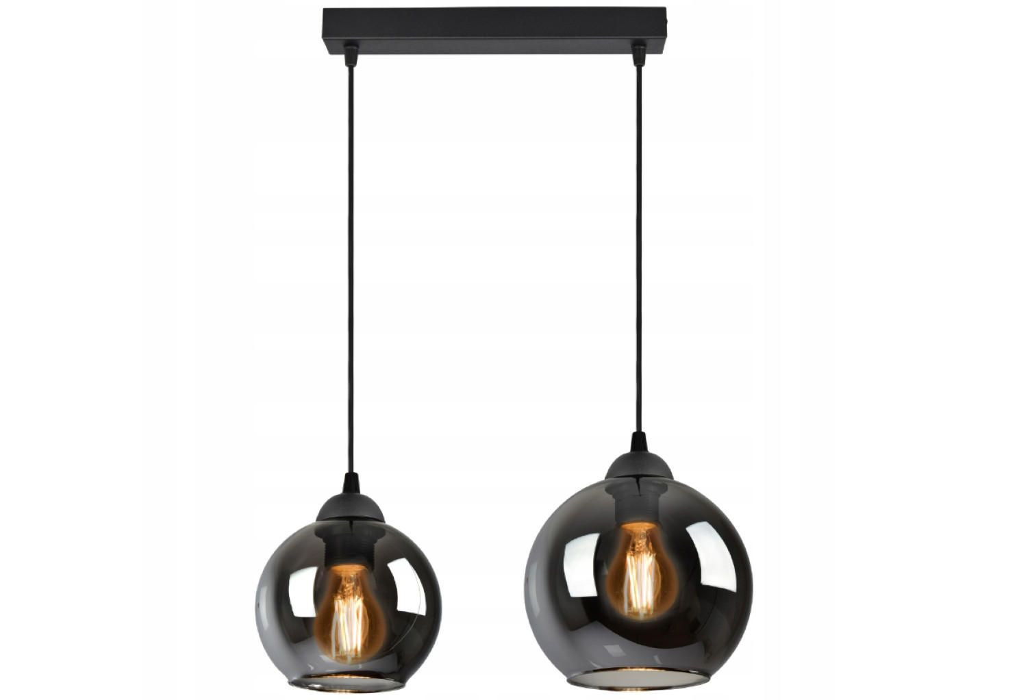 PENDELLEUCHTE HAGEN - Transparent/Anthrazit, Glas/Metall (18/30/80cm) - kiki design