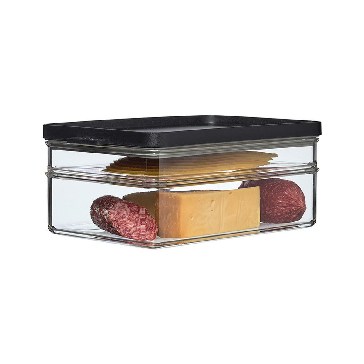 KÜHLSCHRANKDOSE DUO Omnia Black 500+1200 ml - Schwarz, Kunststoff (14.9/9.4/23cm) - Mepal