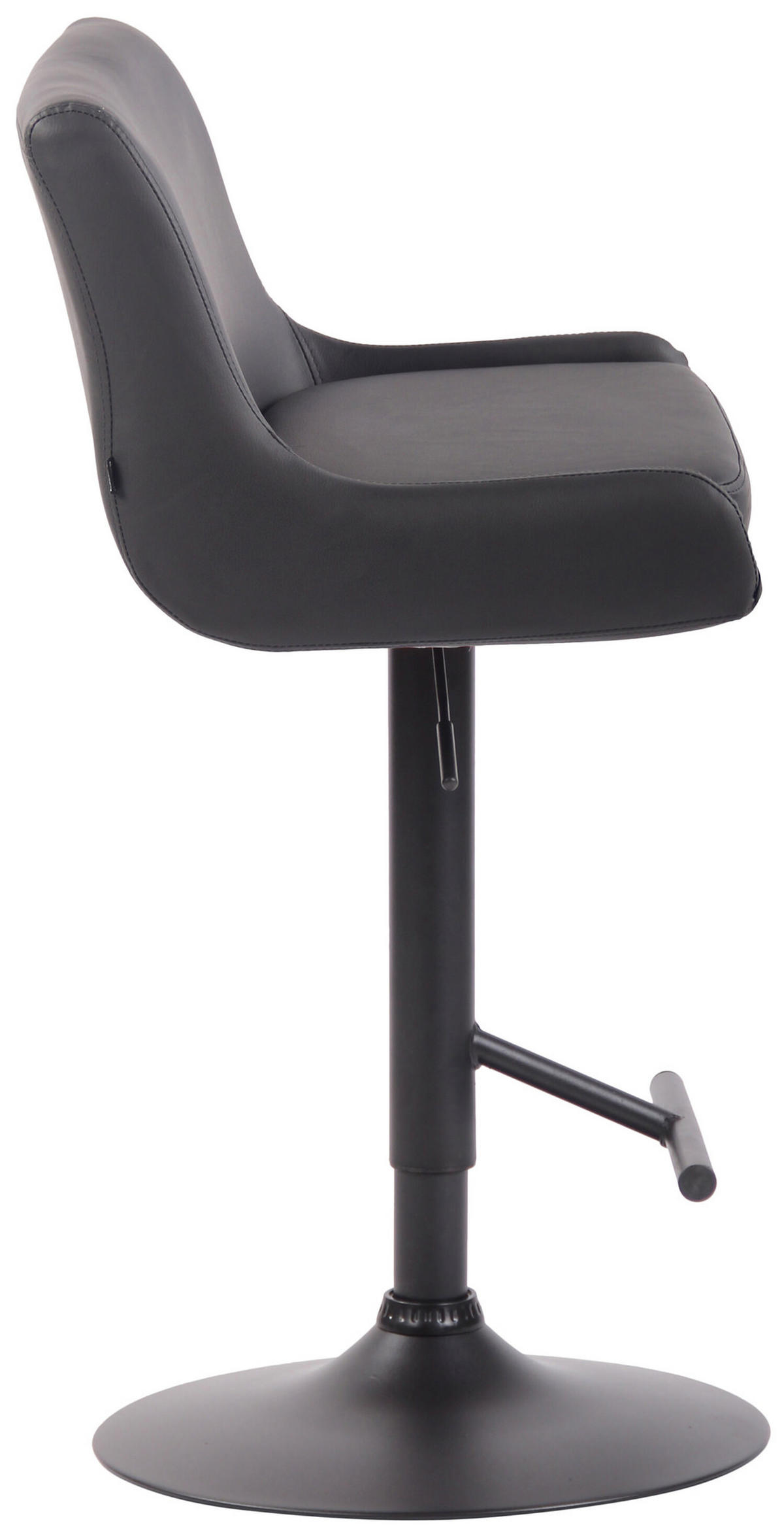 BARHOCKER Cludo, Gestell schwarz, Kunstleder Grau - Schwarz/Grau, Kunststoff/Textil (43/100/50cm) - TPFLiving