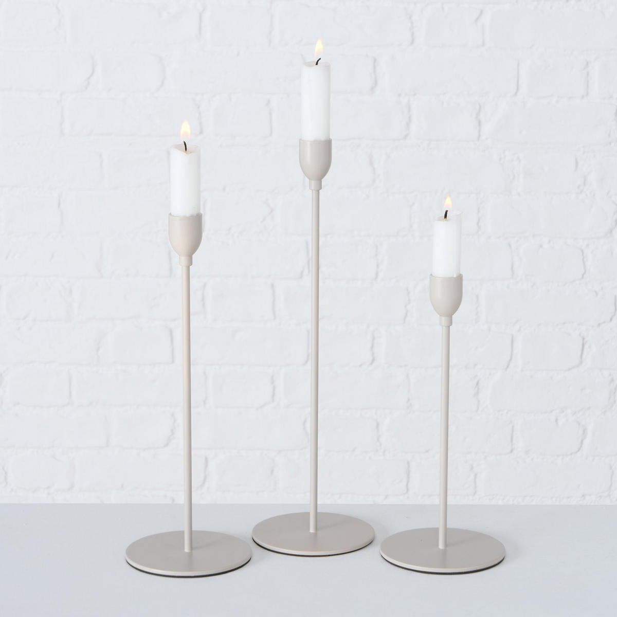 KERZENSTÄNDER Metall Malte - Beige, Metall (10/33/10cm) - Boltze Home