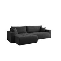 ECKSOFA Armari Mit Schlaffunktion - Schwarz, Holzwerkstoff/Textil (277/154cm) - Fun Möbel