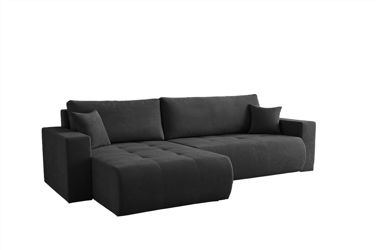 ECKSOFA Armari Mit Schlaffunktion - Schwarz, Holzwerkstoff/Textil (277/154cm) - Fun Möbel