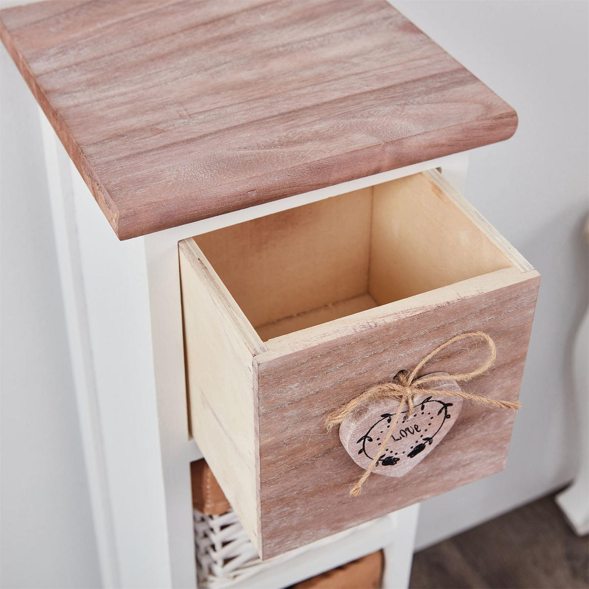 KOMMODE FLOWER - Weiß/Braun, Holz (21/70/21cm) - CARO-Möbel