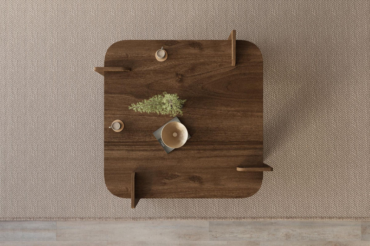 COUCHTISCH woog Braun - Braun, Holz (90/90/35cm) - Habitat Garten