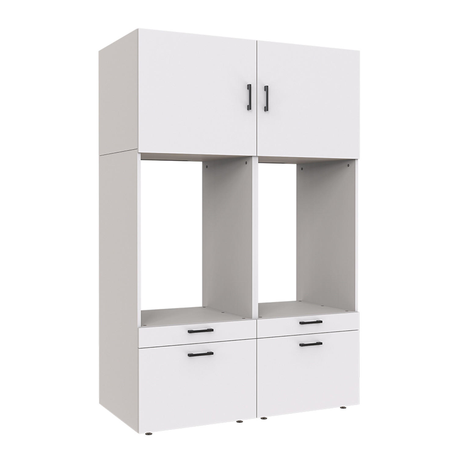WASCHMASCHINENSCHRANK Serie 2 134cm Breit, 205cm Hoch - Weiß, Holzwerkstoff (134/205/67cm)