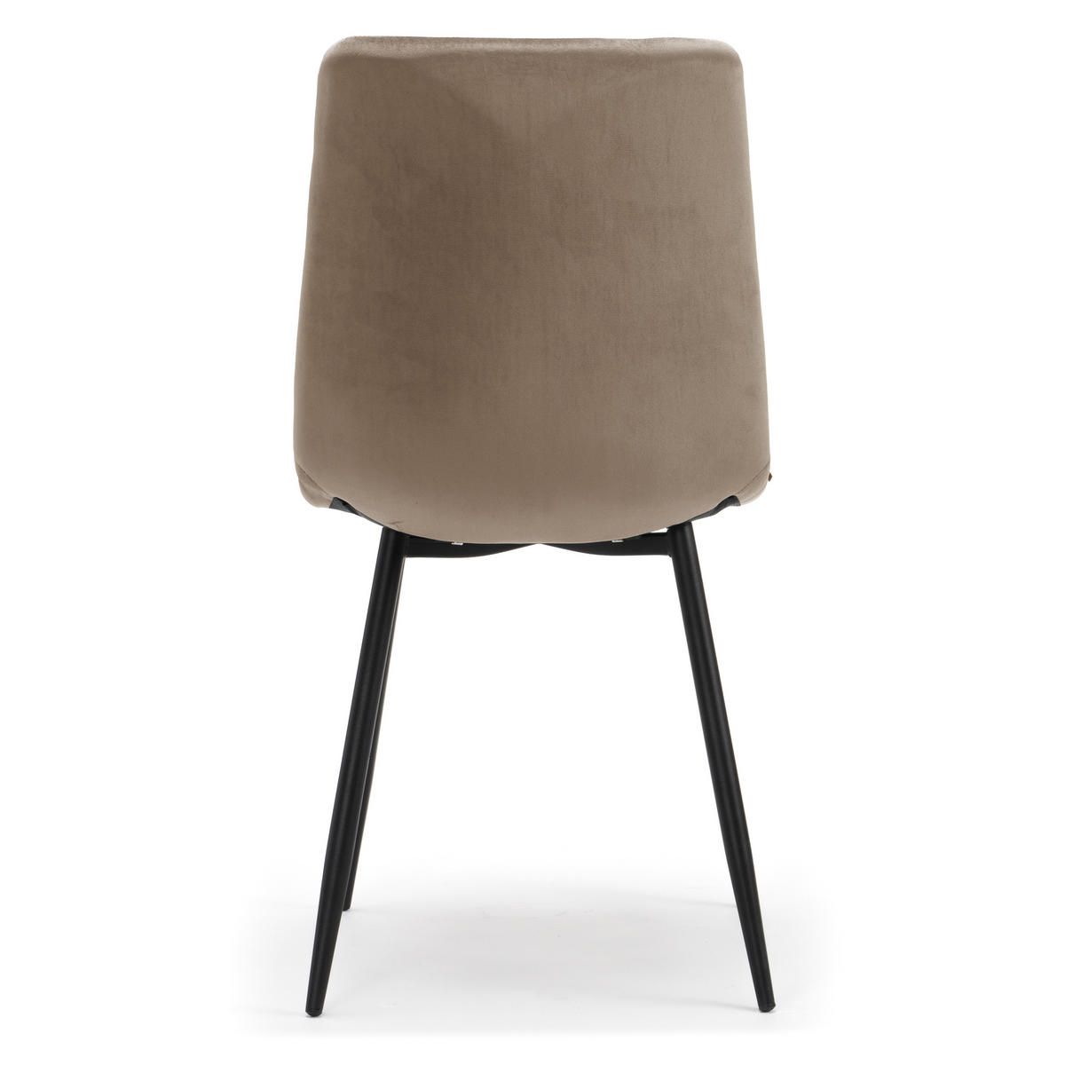 STUHL PARMA gepolsterter mit Steppung - dunkelbeige - Samt Velour - Beige/Schwarz, Textil/Metall (44/89/45cm) - NEW HOME