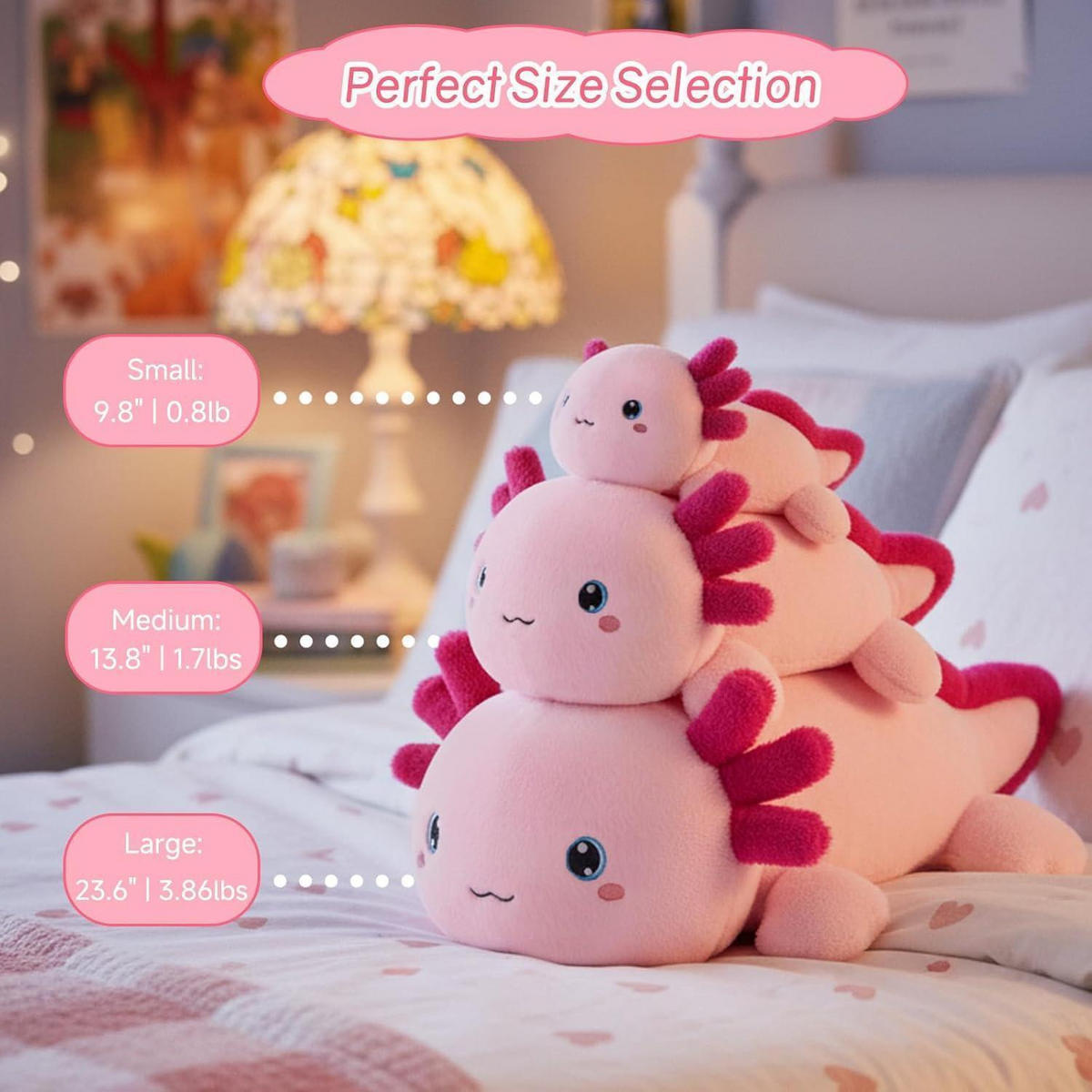 PLÜSCHTIER Axolotl 25 cm - Rosa, Textil (15/25cm)