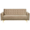 3-SITZER-SCHLAFSOFA Samtstoff Sandbeige Aberdeen - Beige, Textil (186/83/88cm) - Beliani