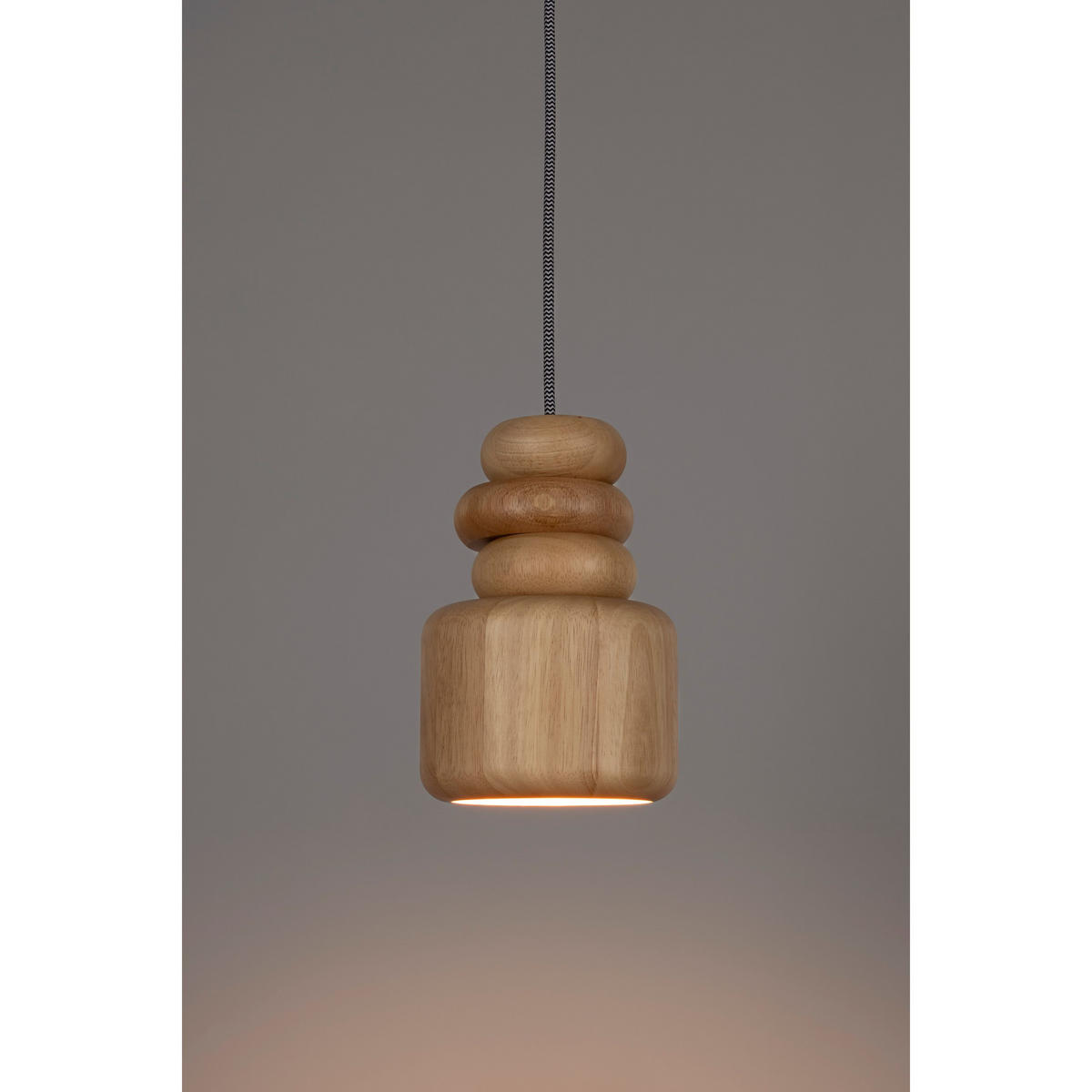PENDELLEUCHTE Dicky Eiche - Braun, Holz (14/14/152cm) - Zuiver