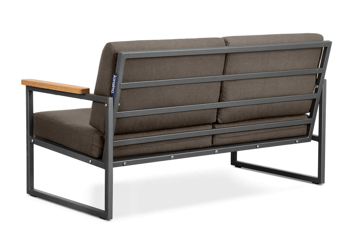 GARTENSET TRIBO Industriestil für 4 Personen, Anthrazitfarbenes - Anthrazit/Beige, Metall - KONSIMO®