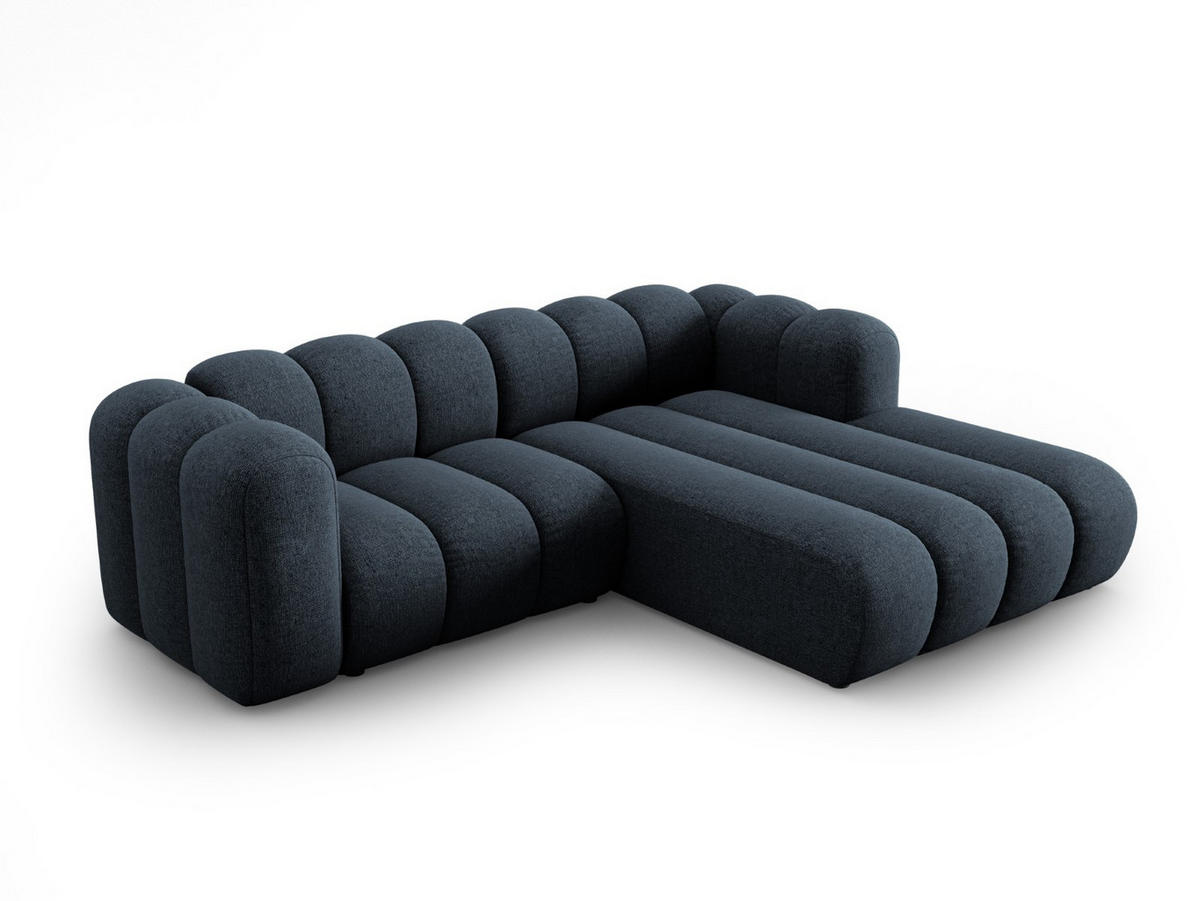 ECKSOFA modular rechts Lupine aus Chenille-Stoff königsblau 3 Sitzplätze - Dunkelblau, Textil (177/230cm) - Micadoni