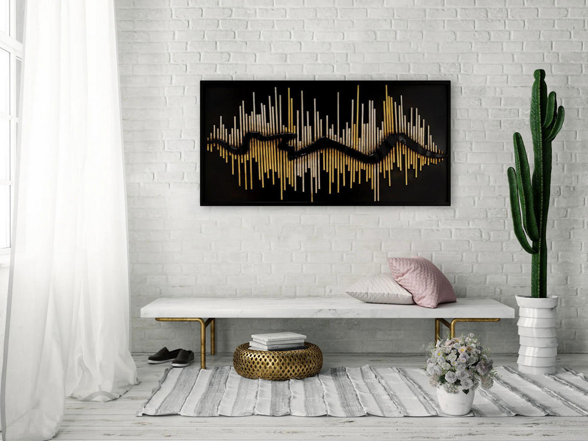 METALLBILD Gold 120/60 cm - Silberfarben/Goldfarben, Metall (7.95/60cm) - KUNSTLOFT