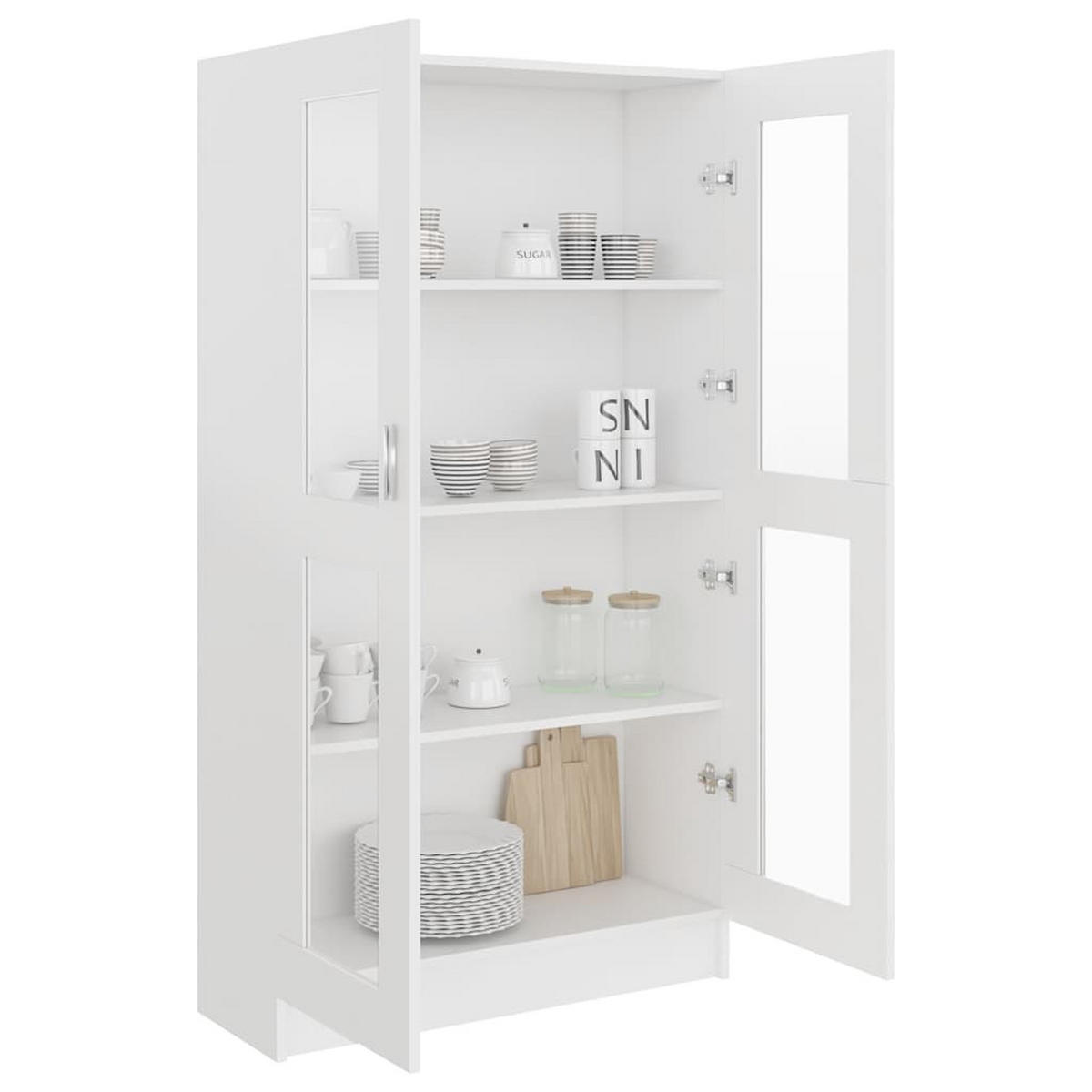 VITRINENSCHRANK Weiß 82,5x30,5x150 cm Holzwerkstoff - Weiß, Holzwerkstoff (82.5/150/30.5cm) - furnicato