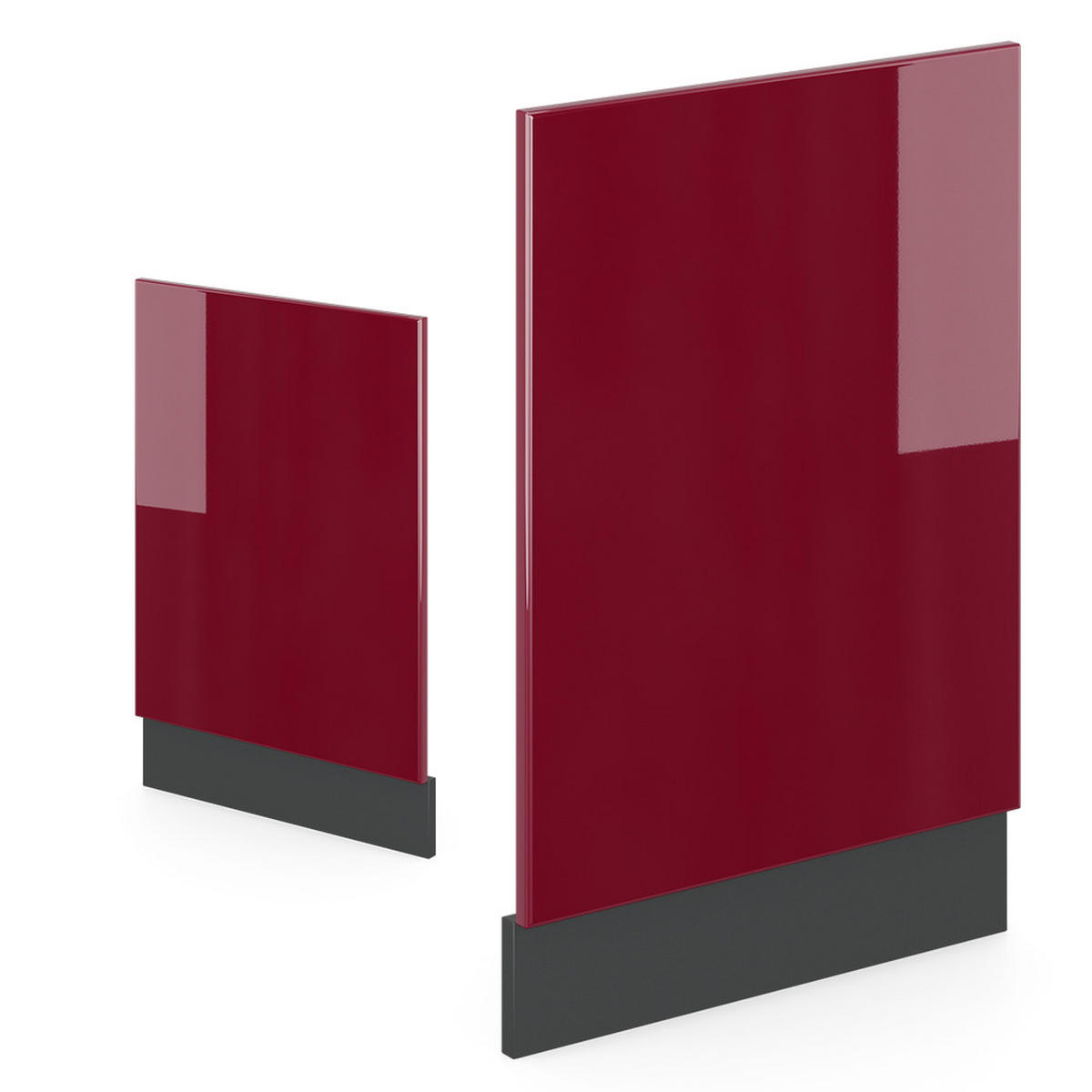 FRONTBLENDE R-Line Rot 45 cm, AP Marmor - Anthrazit/Rot, Holzwerkstoff (45/57.2/1.6cm) - Vicco