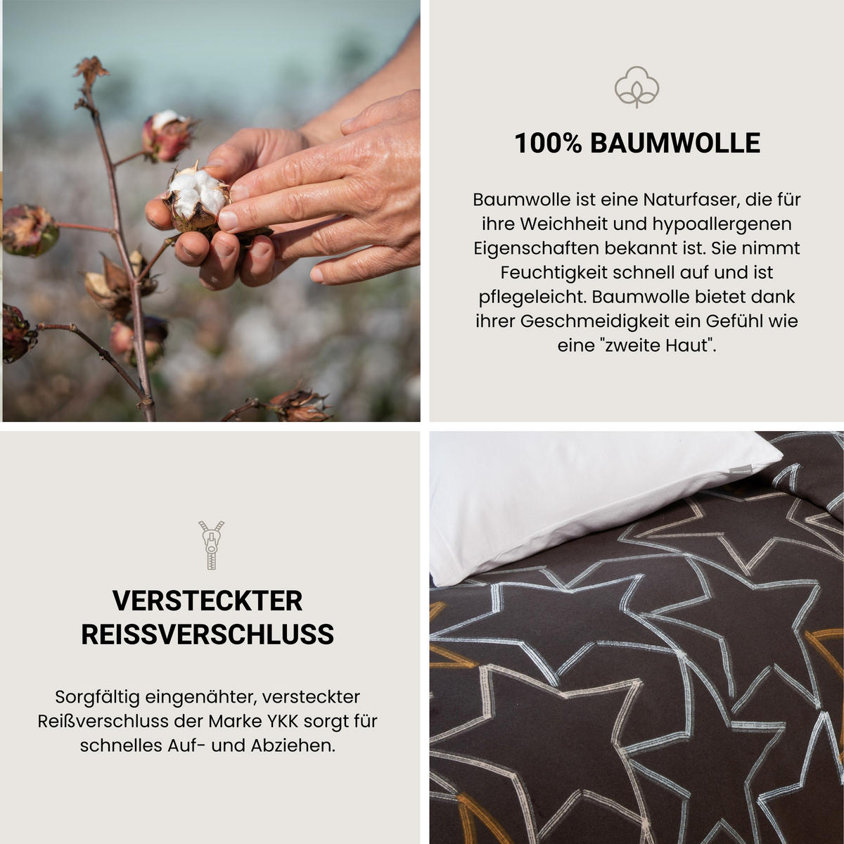 BETTWÄSCHESET Lizzy - Feinbiber - 2-teilig - 155 x 220 cm - Dunkelgrau - Dunkelgrau, Textil (155/220cm) - SCHIESSER