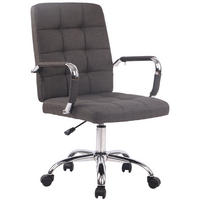 DREHSTUHL Stoff dunkelgrau - Chromfarben/Dunkelgrau, Textil/Metall (58/92/65cm) - CLP