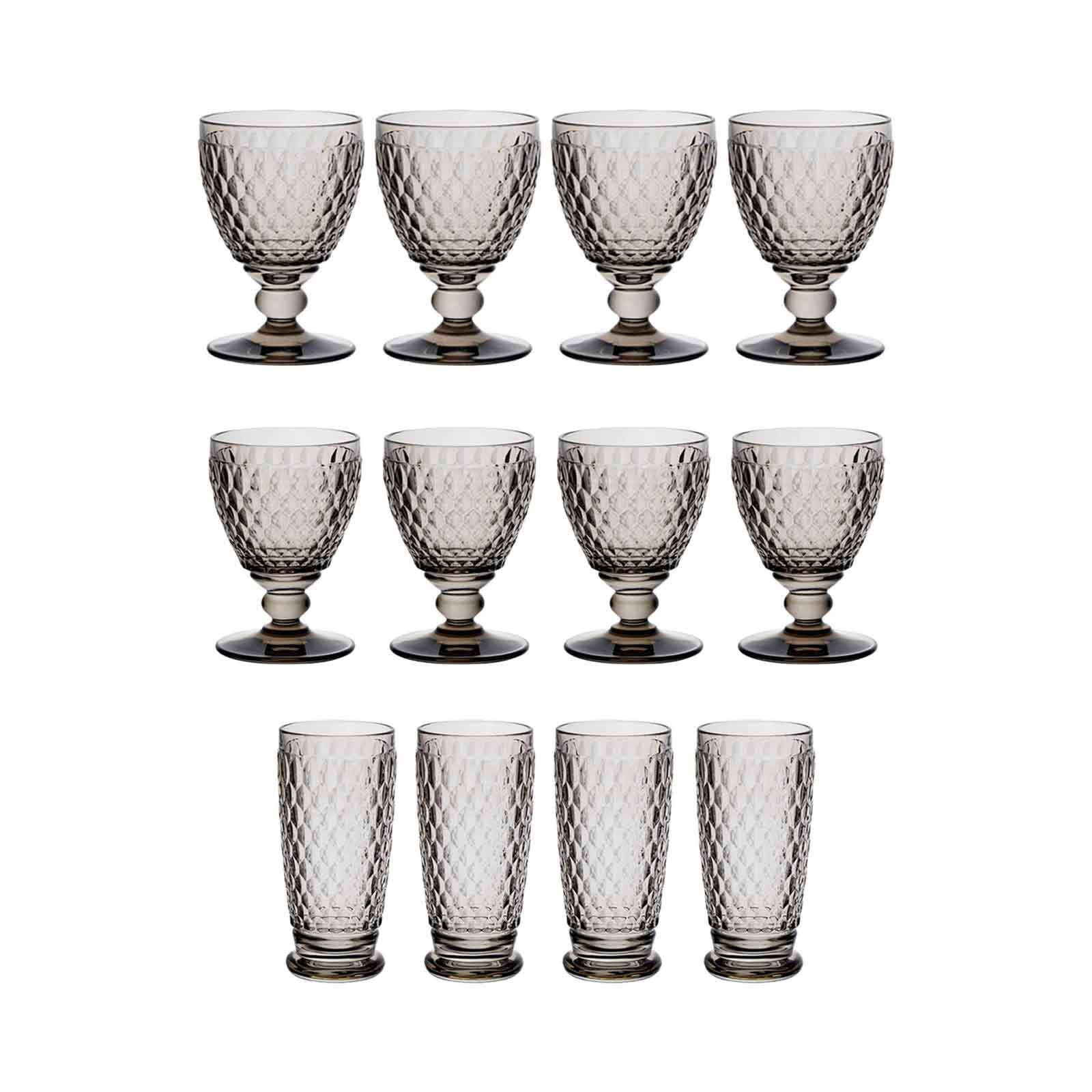 WEIN- & LONGDRINKGLÄSER Boston Coloured smoke 12er Set - Grau, Glas - Villeroy & Boch