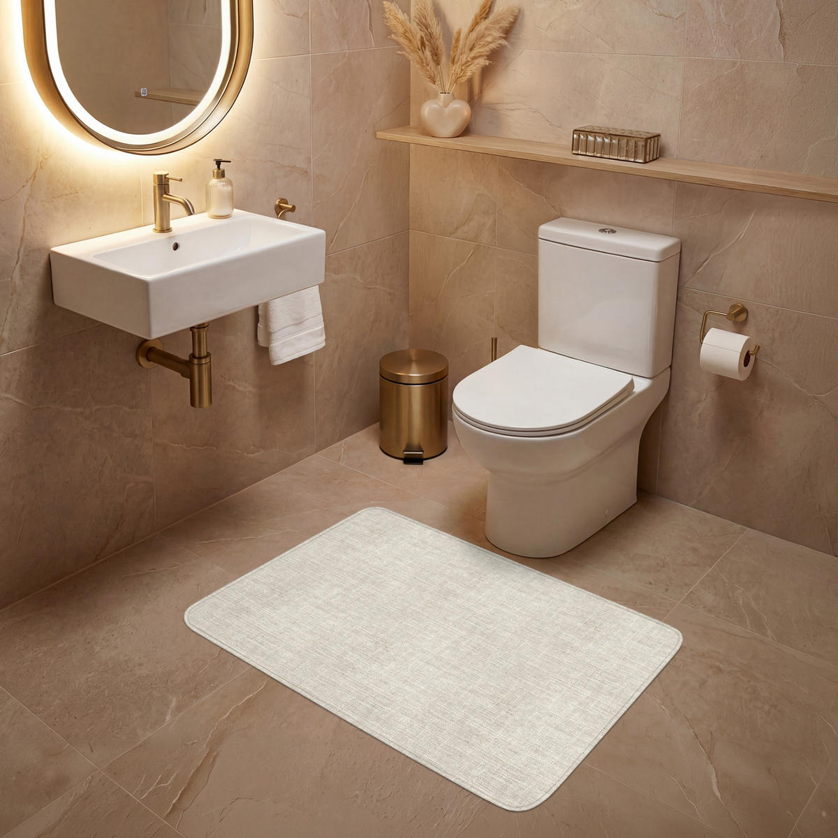 WC PŘEDLOŽKA Povlečení - Textura - Béžová 90x60 cm - béžová, textil/plast (90/1cm) - OnlyWow
