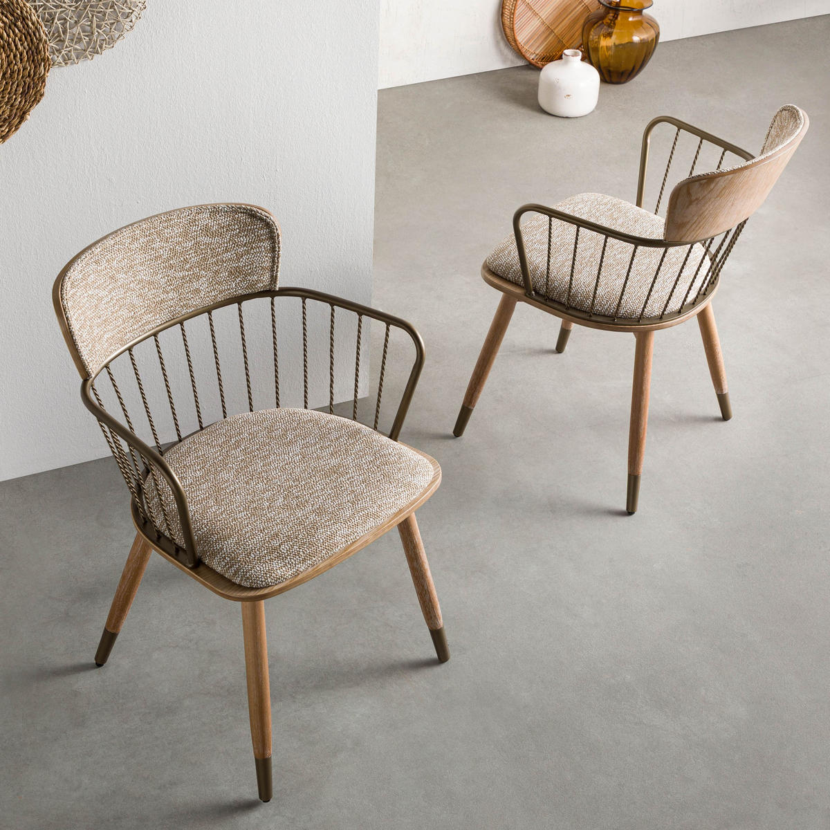 STUHL Massivholz 55 x 55 x 79 cm hellbraun POLSTERSTÜHLE #03 - Braun, Kunststoff (55/79/55cm) - Massivmoebel24