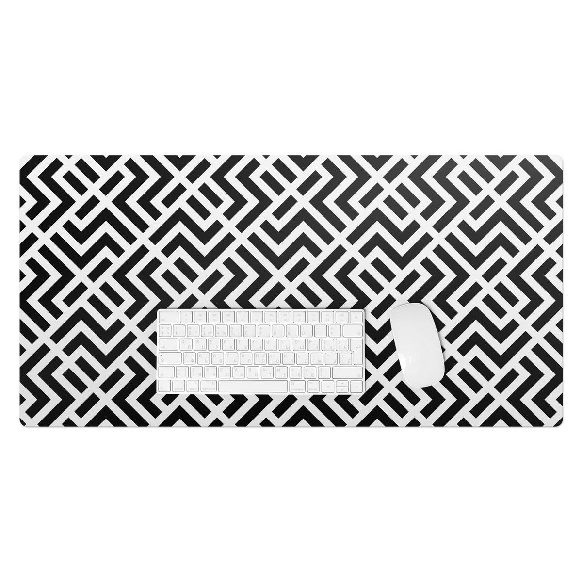 SCHREIBTISCHUNTERLAGE 90x45 cm Schwarz-Weiß - Schwarz, Kunststoff (90/45/1.6cm) - Wallfluent