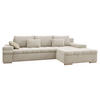 ECKSOFA Bangkok Premium, Seite: Rechts - Sandfarben/Silberfarben, Holz/Textil (310/175cm) - MIRJAN24