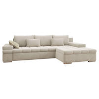 ECKSOFA Bangkok Premium, Seite: Rechts - Sandfarben/Silberfarben, Holz/Textil (310/175cm) - MIRJAN24