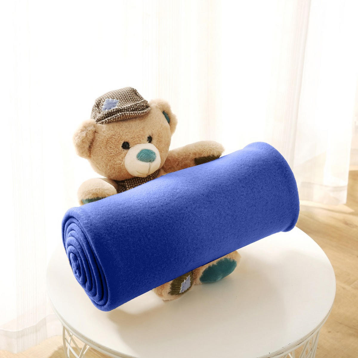 FLEECEDECKE 2er Set dunkelblau 130/160 cm Kettelrand Anti-Pilling - Dunkelblau, Textil (130/160cm) - wometo
