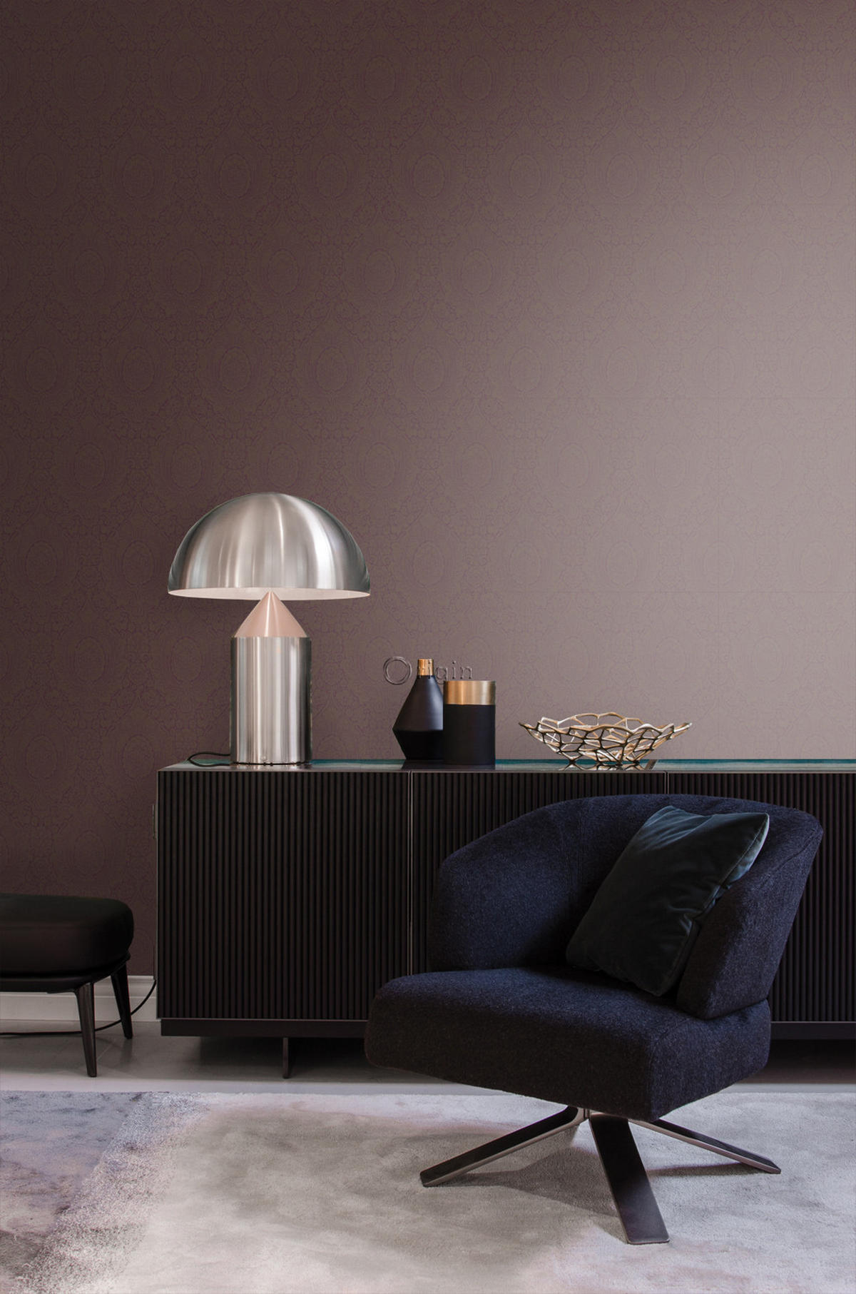 TAPETE Ornamente 53 cm x 10.05 m - Lila, Papier (53/1000cm) - Origin Wallcoverings