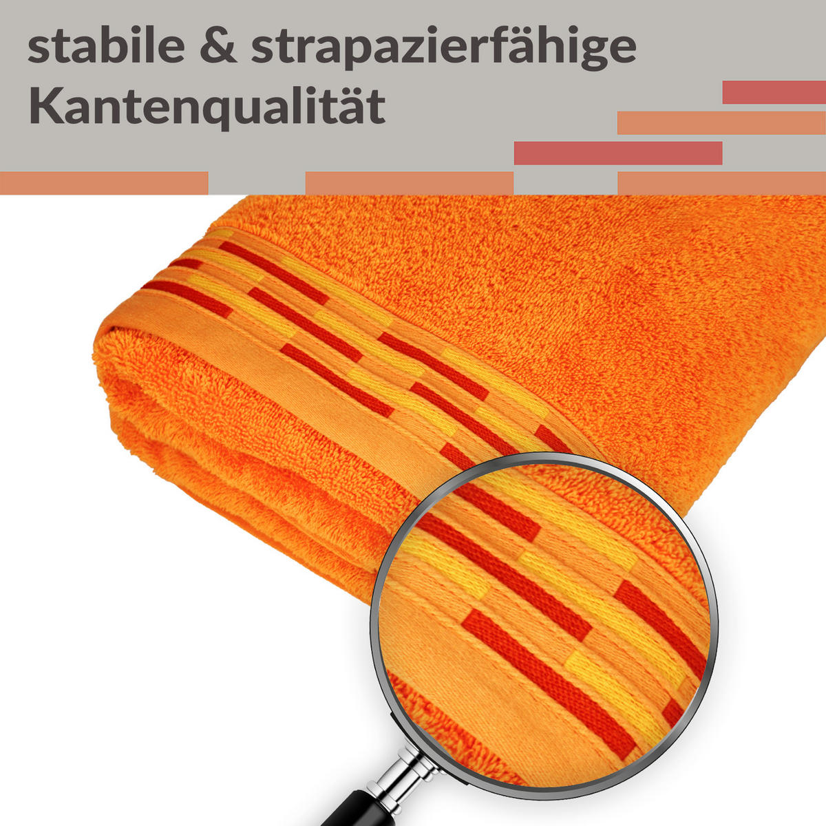 HANDTUCH Lugano Orange 2er 50x100 cm - Orange, Textil (50/100cm) - Lashuma