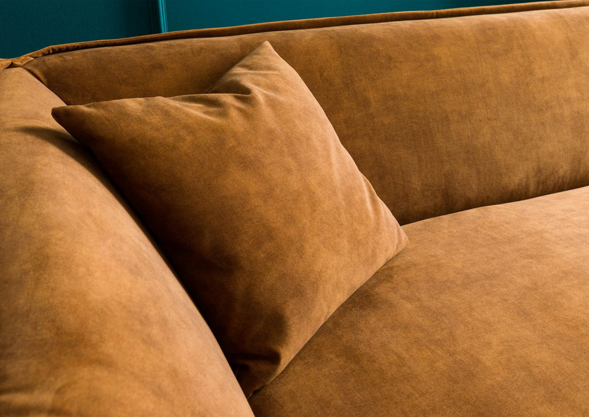 ECKSOFA 277x173x76 Polyester cognac GENT - Braun, Kunststoff (277/173cm) - Massivmoebel24