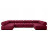 WOHNLANDSCHAFT modulares Sofa Garvo-U2 - 380x190x70 cm Bordeauxrot Velours - Bordeaux, Holzwerkstoff/Textil (380/70/190cm) - ALTDECOR