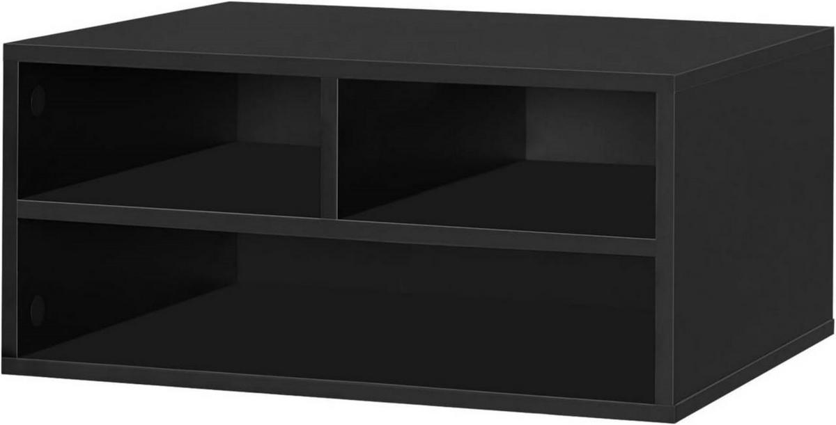 AKTENREGAL mit 3 Fächern,Druckerschrank, 47x22,5x40 cm, Schwarz - Schwarz, Holzwerkstoff (40/47/22.5cm) - Woltu