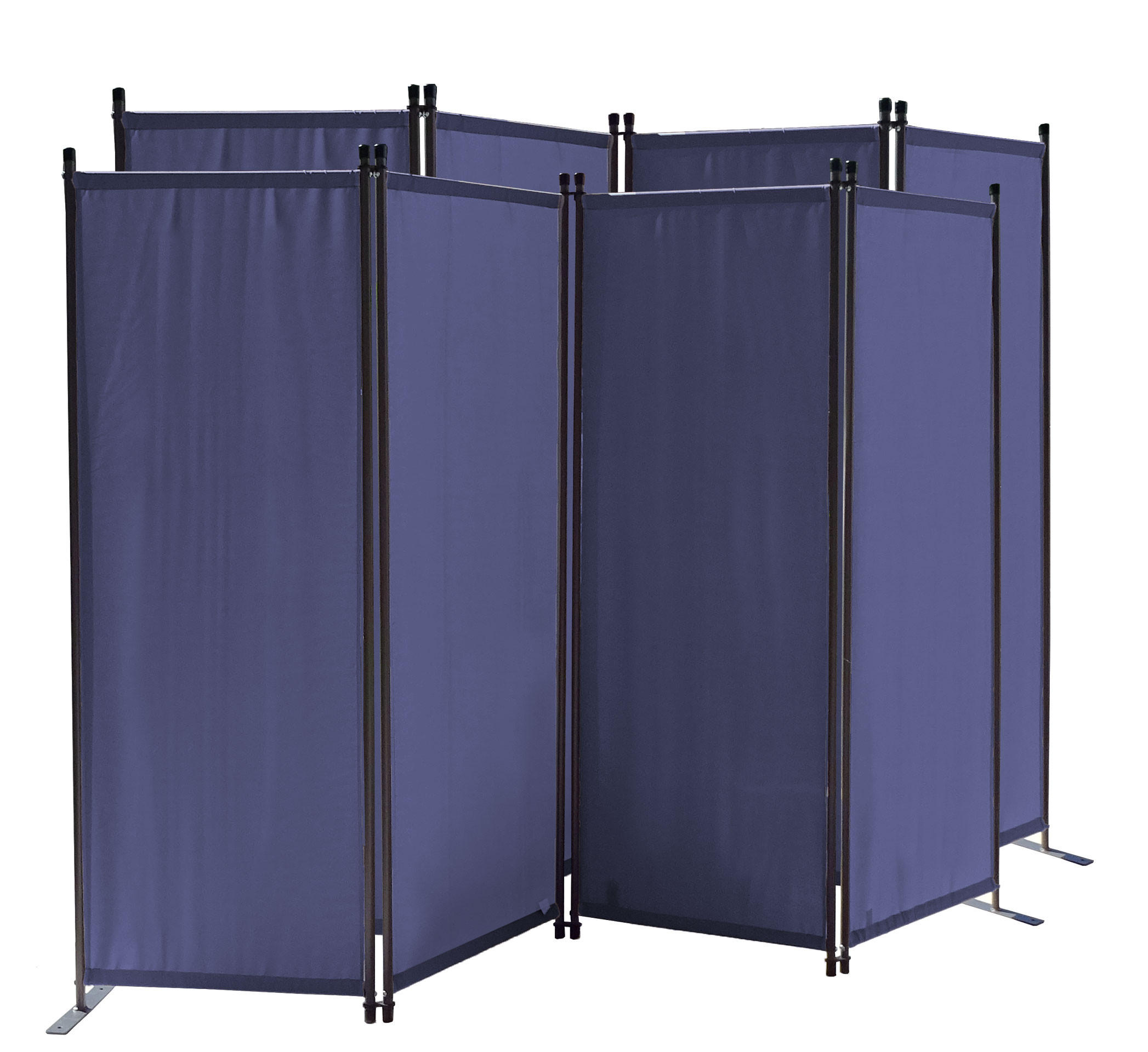 PARAVENT 2 Stück 4-tlg. 220x165 cm Blau - Blau, Metall (220/170cm) - QUICK STAR