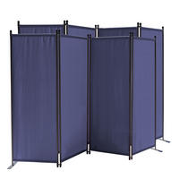 PARAVENT 2 Stück 4-tlg. 220x165 cm Blau - Blau, Metall (220/170cm) - QUICK STAR