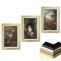 WANDBILDER 3er Set - 20x30 cm Goldrahmen - Vintage-Blumen, Katzen, Natur - Goldfarben, Kunststoff (20/30cm) - ArtPrintCave
