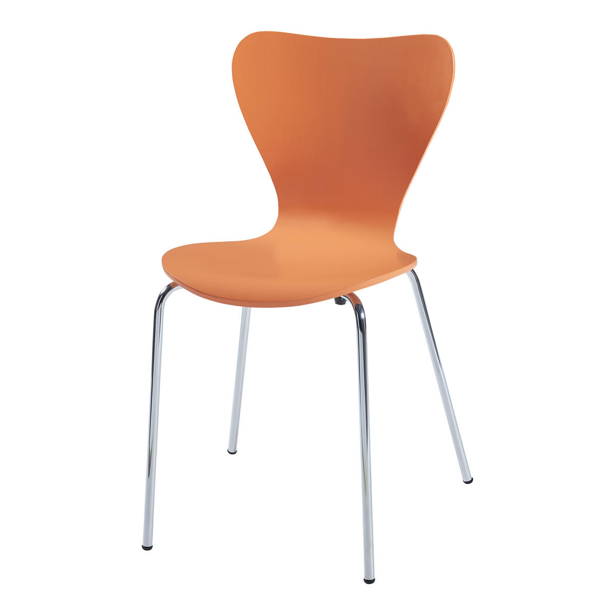 ESSZIMMERSTUHL-SET 4 TLG. Essunga - Chromfarben/Orange, Holz/Metall (48/80/45.5cm) - [en.casa]