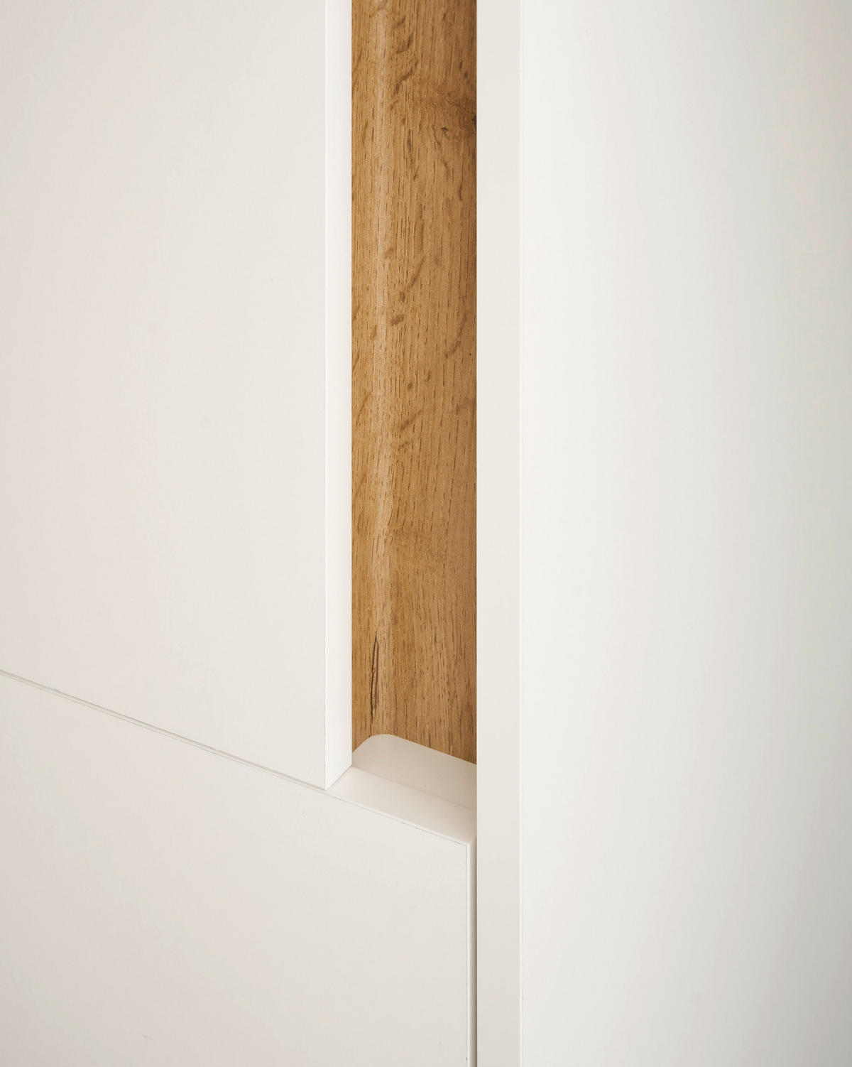BAD-MIDISCHRANK weiß, Wotan Eiche, Badmöbel Kommode 34 x 114 cm - Silberfarben/Eiche Wotan, Holz/Holzwerkstoff (34/114/34cm) - Furn.Design
