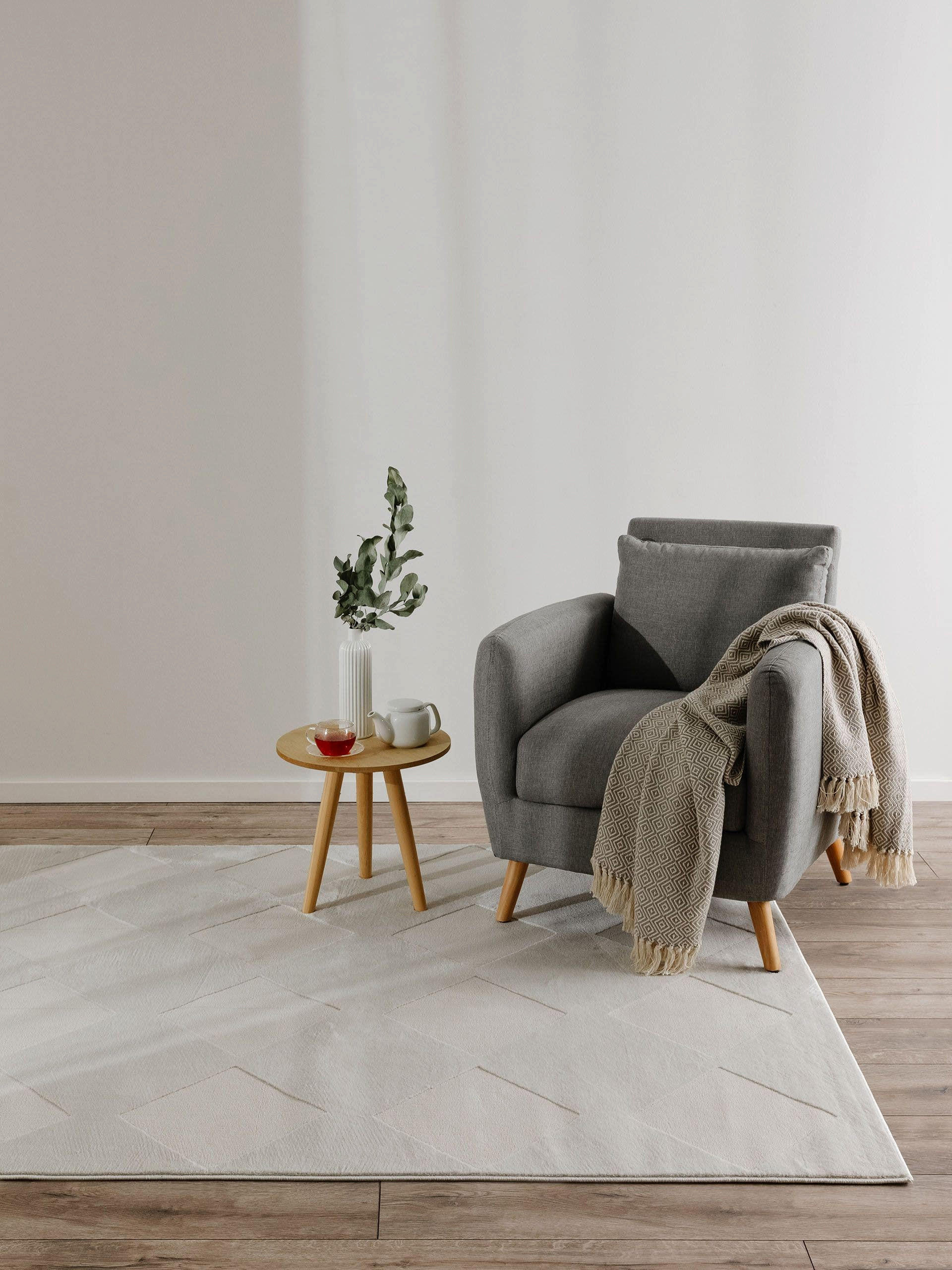 TEPPICH Claire Cream 200x300 cm - Creme, Kunststoff (200/300cm) - benuta