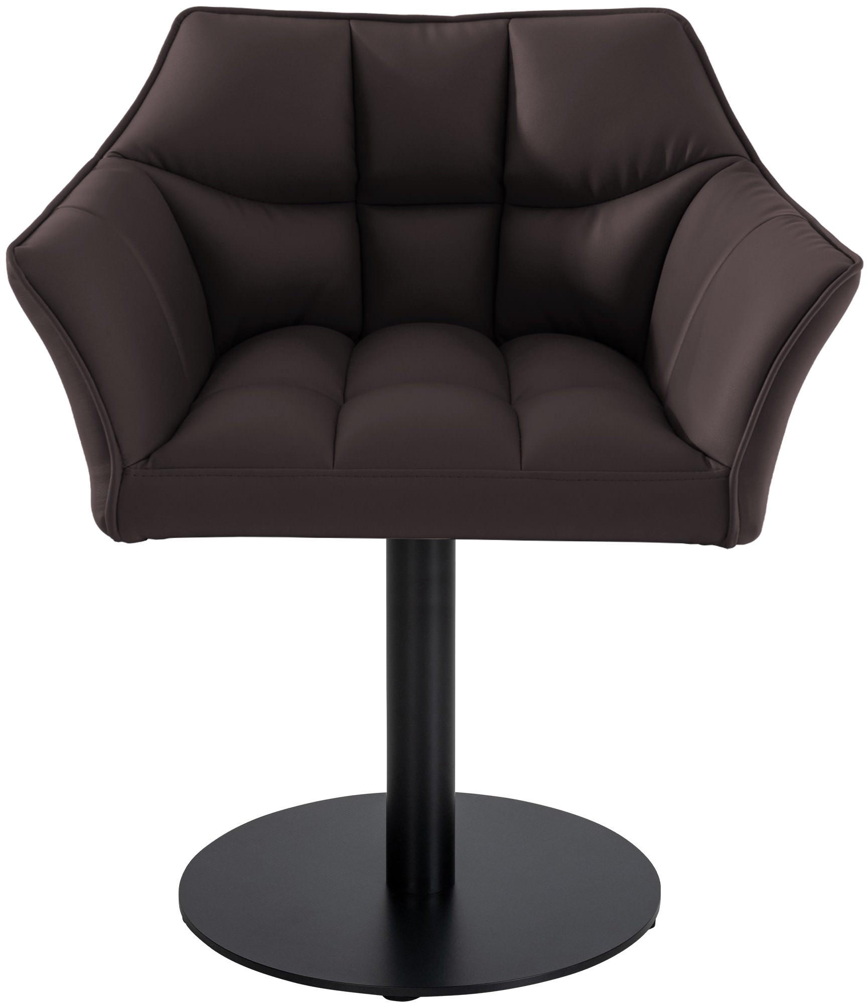 SESSEL Lederlook braun - Schwarz/Braun, Textil/Metall (64/75/48cm) - CLP