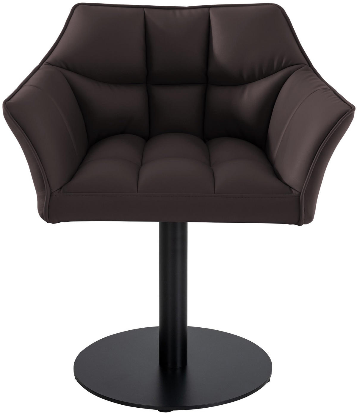 SESSEL Lederlook braun - Schwarz/Braun, Textil/Metall (64/75/48cm) - CLP