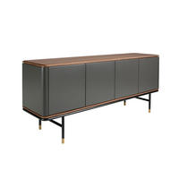 SIDEBOARD Rechteckig Dunkelgrau Walnuss Gold 180/45/79 - Dunkelgrau, Holzwerkstoff (180/79/45cm) - ANGEL CERDA