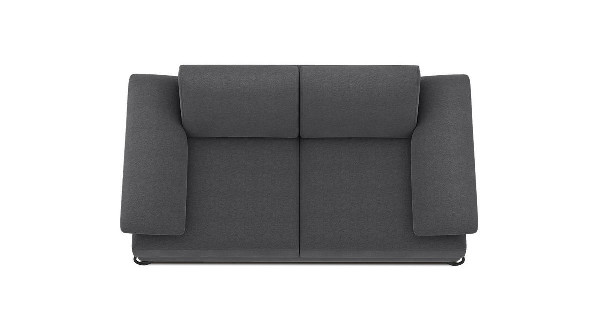 SOFA LORI 2-Sitzer, dunkelgrau - Dunkelgrau/Schwarz, Holzwerkstoff/Textil (185/87/96cm) - Courtois Laville