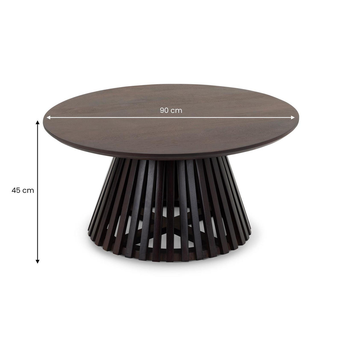 COUCHTISCH AMILA dunkelbraun - Dunkelbraun, Holz (90/90/45cm) - IDIMEX