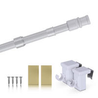 GARDINENSTANGE Perlweiß 125-225 cm inkl. Klemmträger - Weiß, Metall (125cm) - Bestlivings