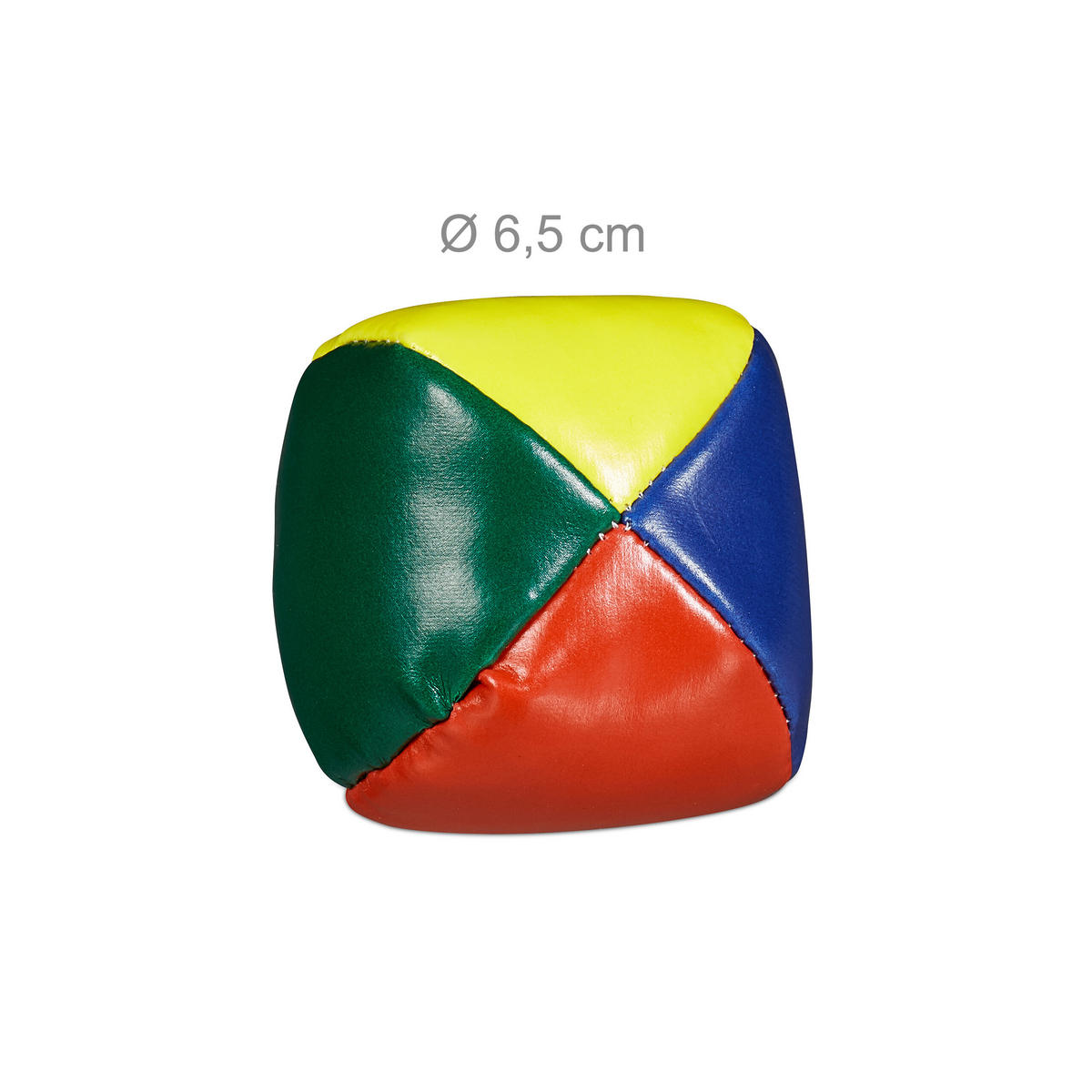 5XJONGLIERBÄLLE - Multicolor, Naturmaterialien/Kunststoff (6.5/6.5cm) - Relaxdays