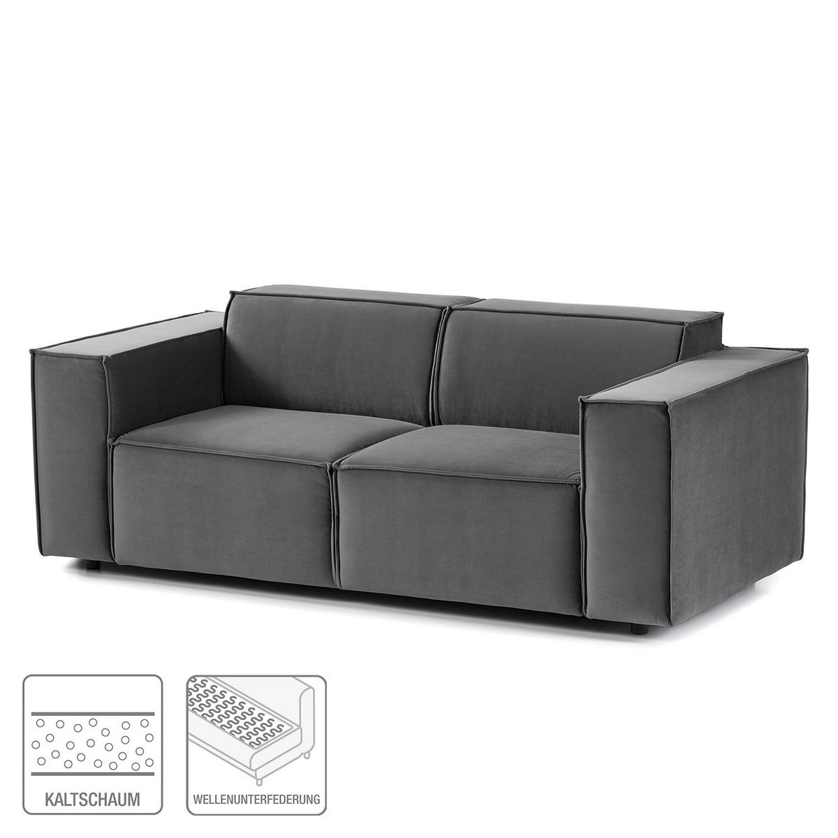 2-SITZER SOFA - Grau, Textil (189/70/96cm) - home24