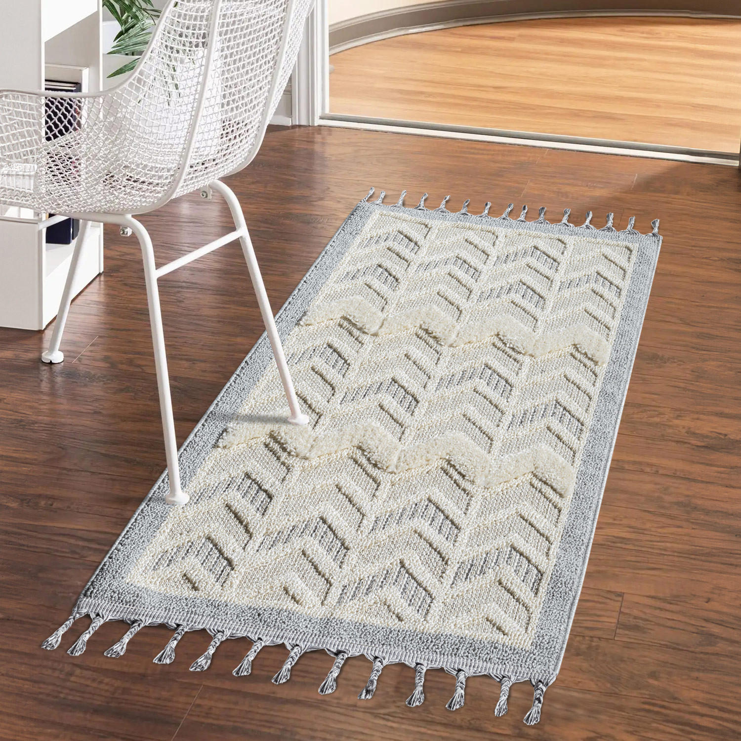 KURZFLOR-TEPPICH Valencia 920 Creme 80x150 cm - Blau/Creme, Textil (80/150cm) - carpet city