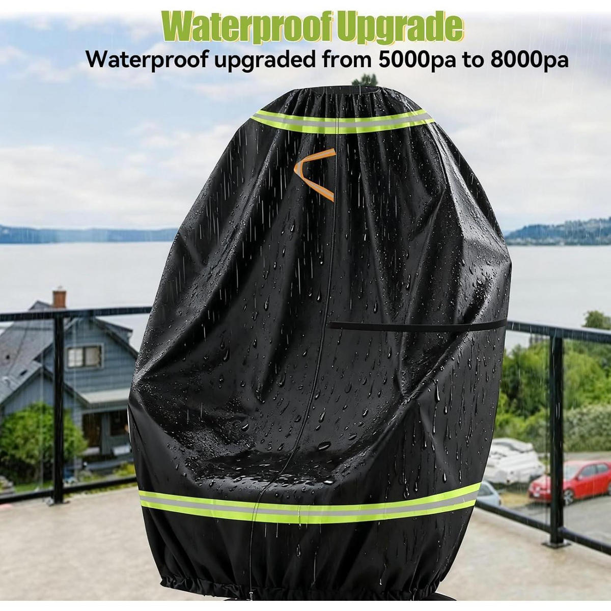 HÄNGESESSEL-ABDECKUNG 230 x 200 cm Oxford 420D wasserdicht - Schwarz, Textil (200/100/230cm)