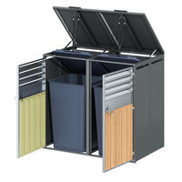 MÜLLTONNENBOX 2 Türen abschließbar Klappdeckel Lüftung - Multicolor, Metall (80/118.5/132cm) - FLIEKS