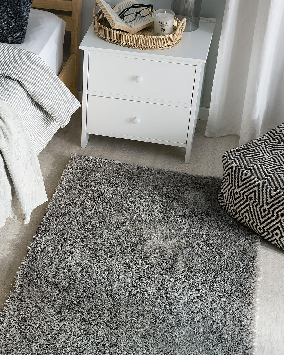 SHAGGY-TEPPICH Evren 150/80 cm - Grau, Kunststoff (80/150cm) - Beliani